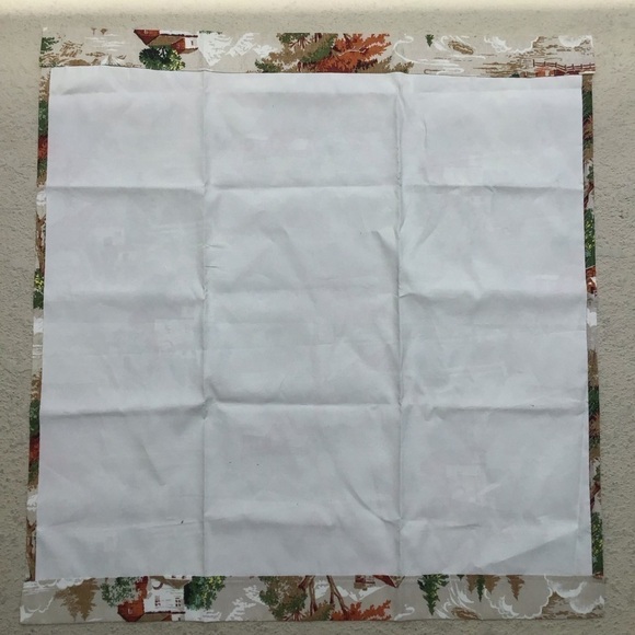 SET OF 2 Vintage Rod Pocket Curtain Panels Farm Rustic Look Vinyl 35x33.5 Cabin - Picture 4 of 12